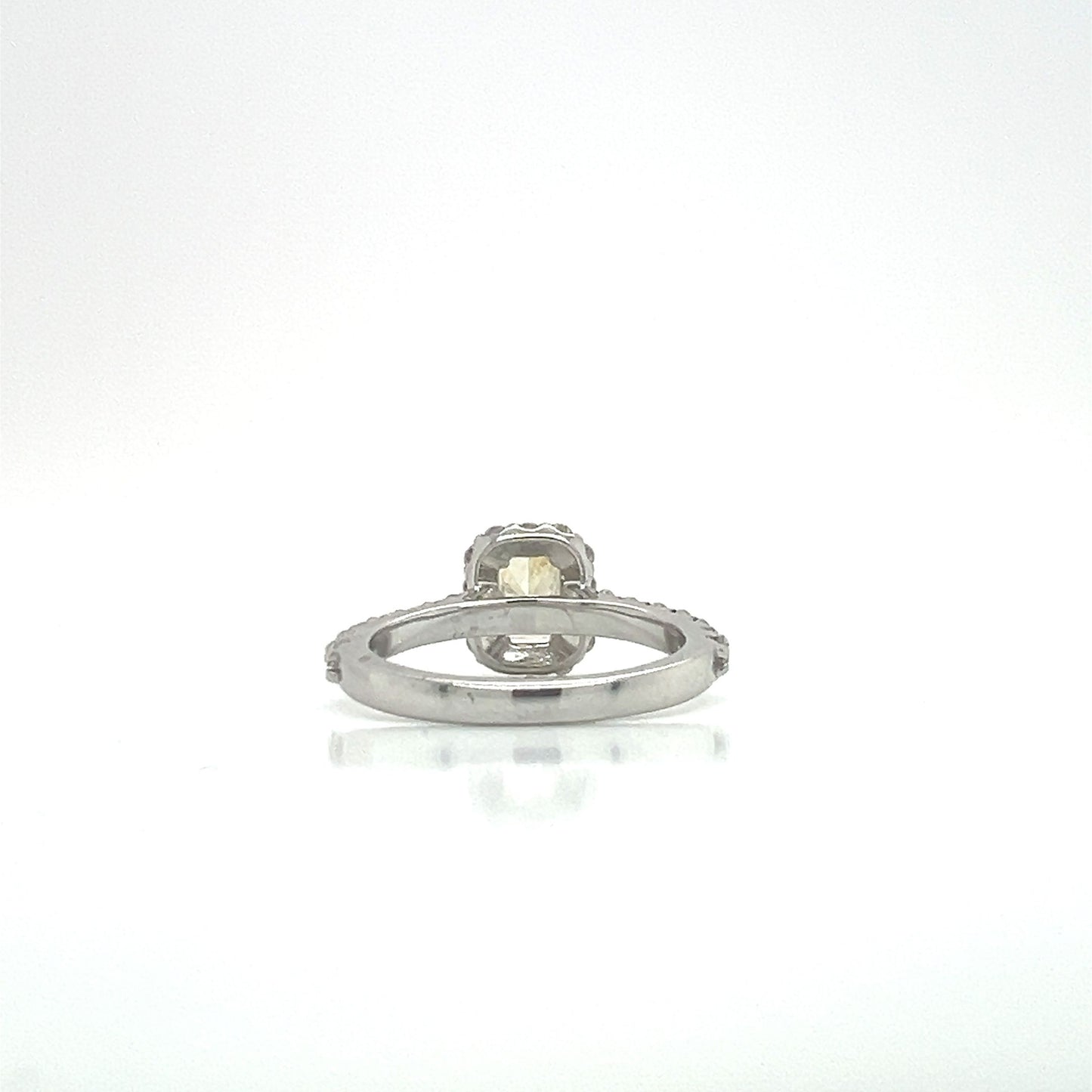 14KW 1.50CTTW Lab-Grown Diamond Radiant Cut Ring - 1.01CT Center Fancy Yellow IGI Certified