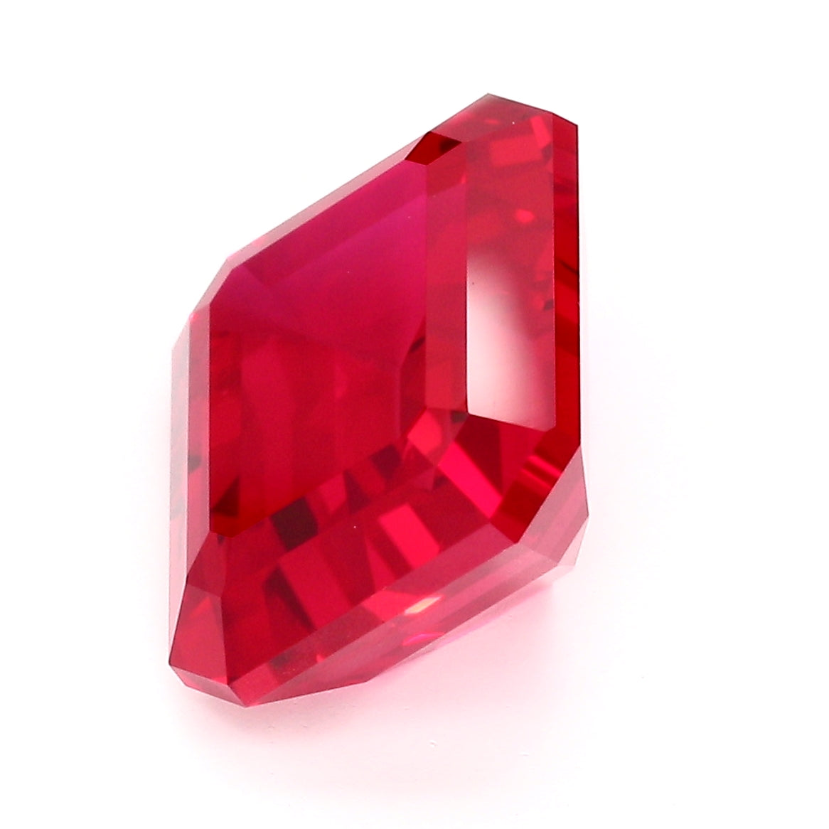 Lab Ruby Emerald Cut 10x8mm Lannyte Manmade