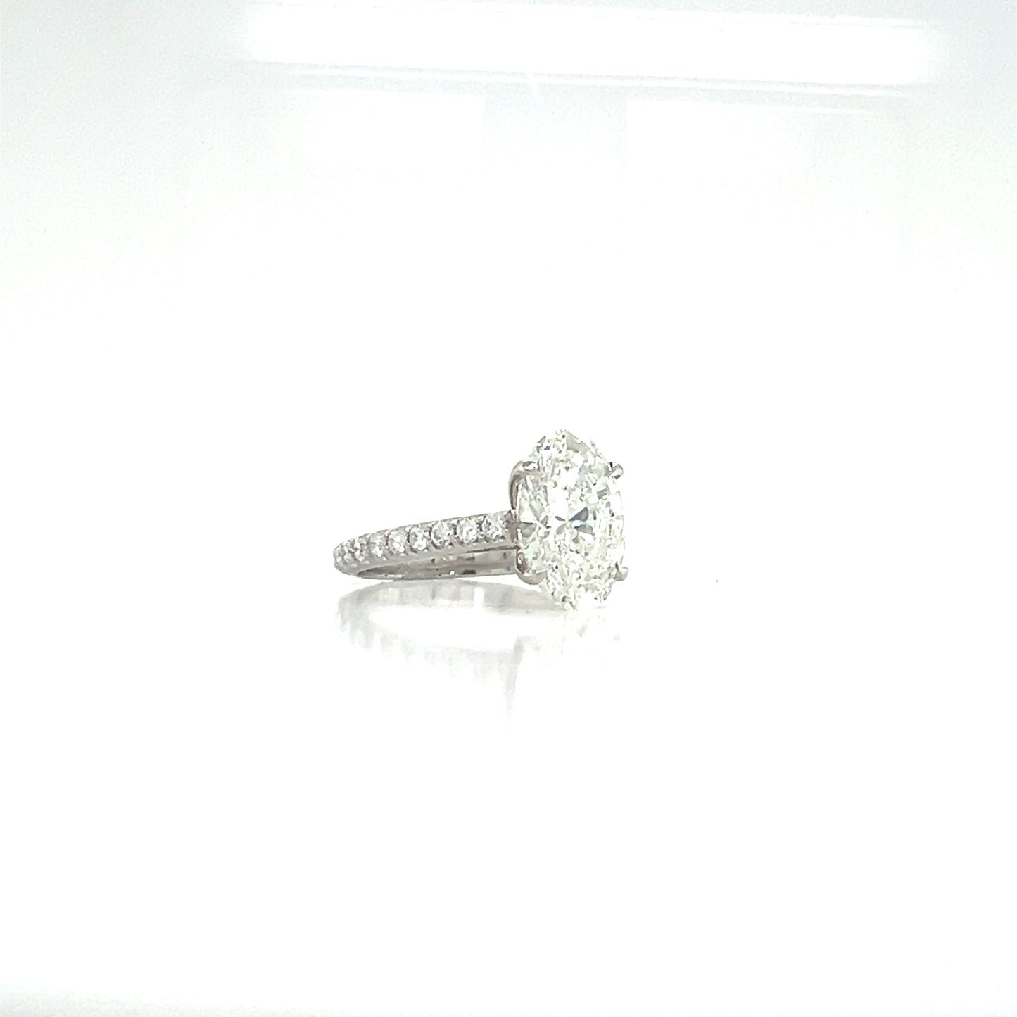 14KW 4.00cttw Lab-Grown Diamond Oval Ring - 3.52ct F/VS1 IGI Certified