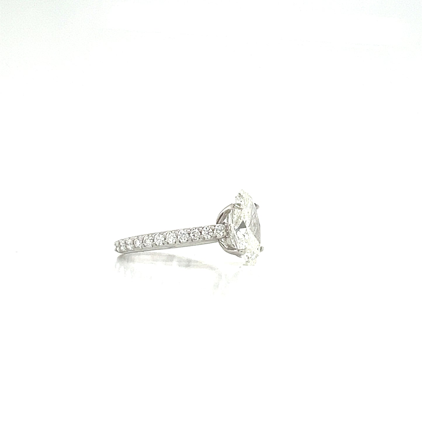 14KW 4.00cttw Lab-Grown Diamond Oval Ring - 3.52ct F/VS1 IGI Certified