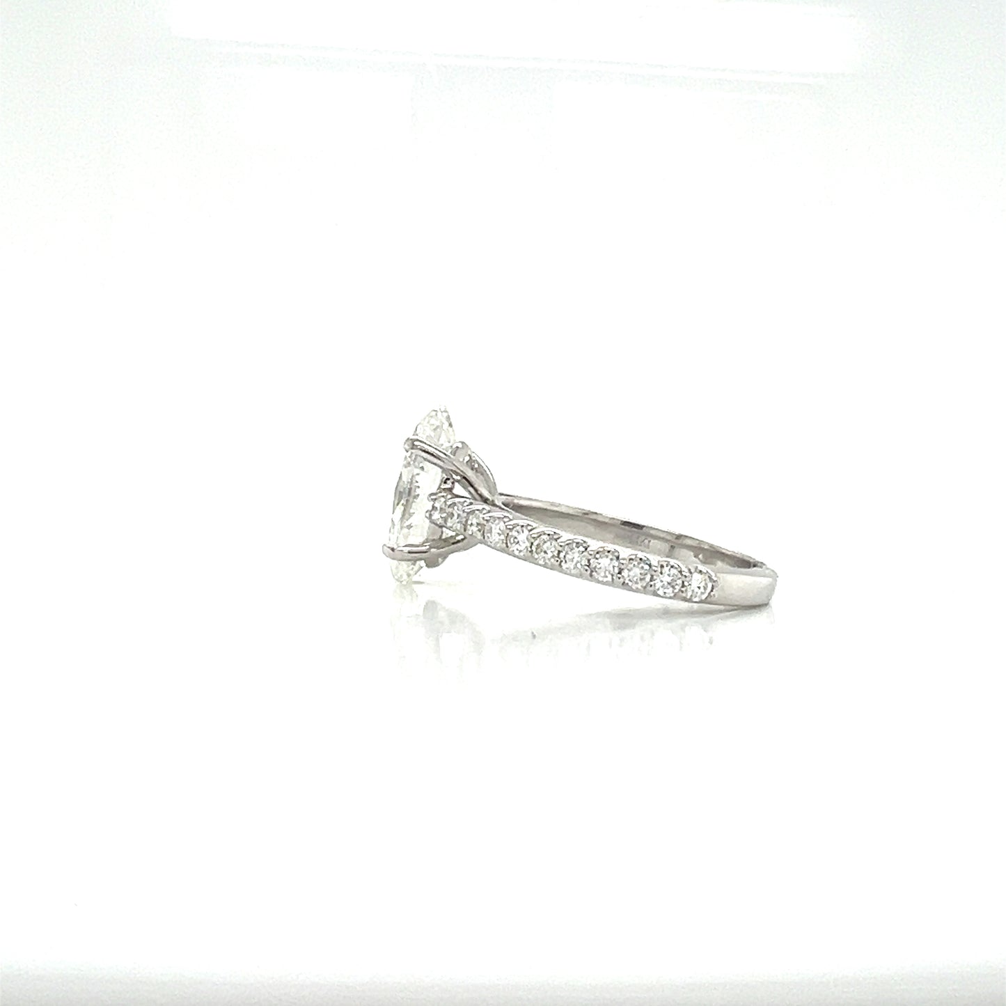 14KW 4.00cttw Lab-Grown Diamond Oval Ring - 3.52ct F/VS1 IGI Certified