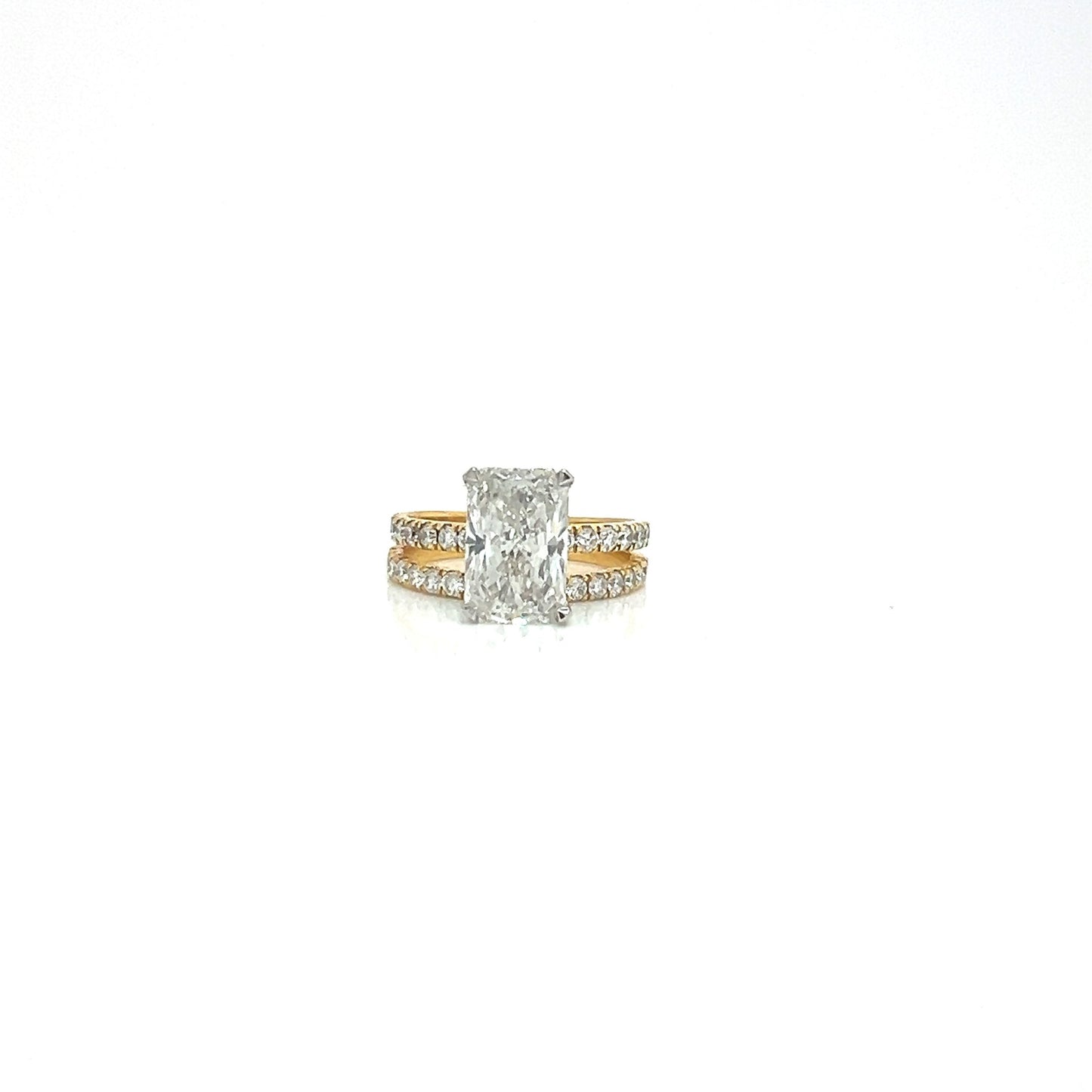 14KY Lab Grown Diamond Solitaire Ring - 3.02ct H/VS1 IGI Certified with Band 4.00cttw CVD