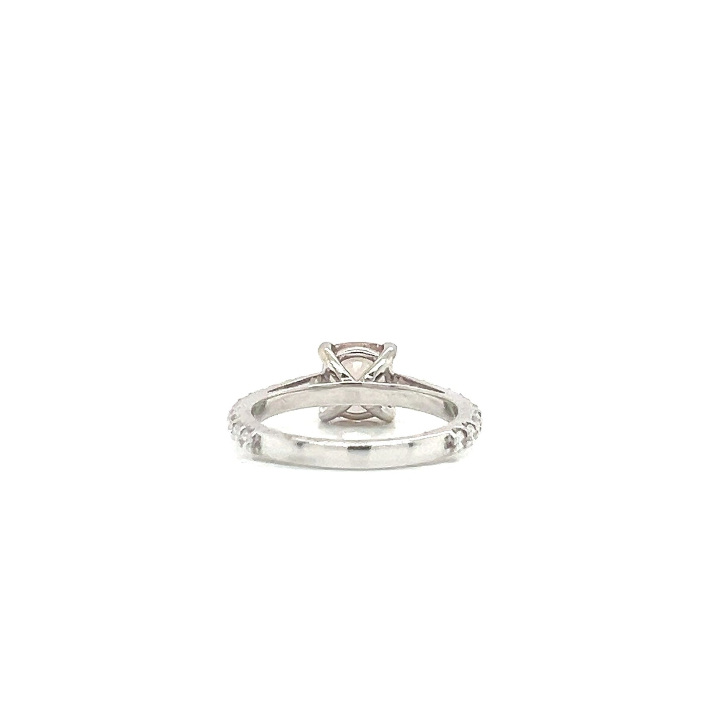 14KW 2.50cttw Lab-Grown Diamond Cushion Square Ring - 2.05ct Center Vivid Pink IGI Certified