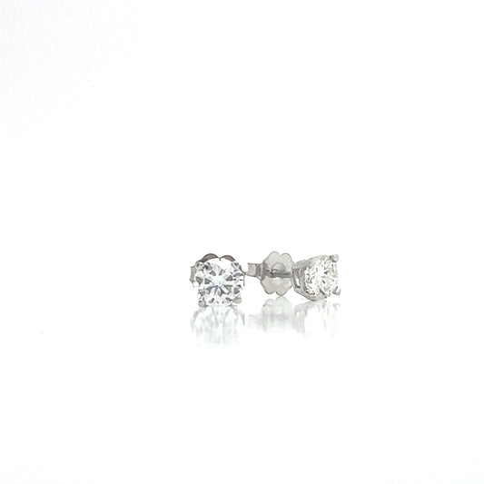 14KW Lab Grown Diamond 4 Prong Basket Stud 1.00cttw HI/VS  Earrings Non Cert by Lannyte