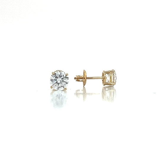 14K Lab Grown Diamond 4 Prong Basket Stud 2.00cttw F/VS  Earrings Certified by Lannyte