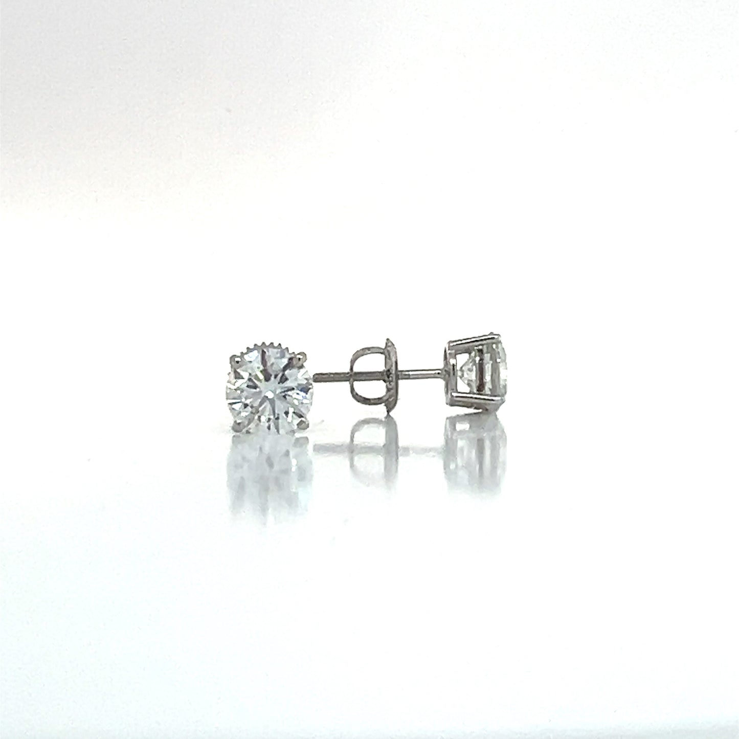 14K Lab Grown Diamond 4 Prong Basket Stud 2.00cttw F/VS  Earrings Certified by Lannyte