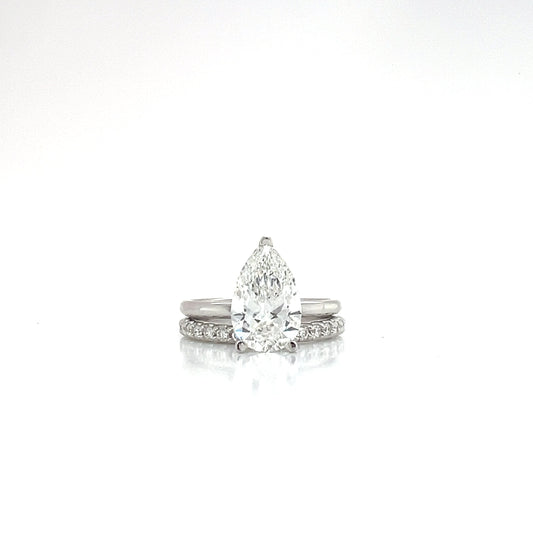 14KW 3.00cttw Lab-Grown Diamond Pear Ring - 2.55ct F/VS1 IGI Certified