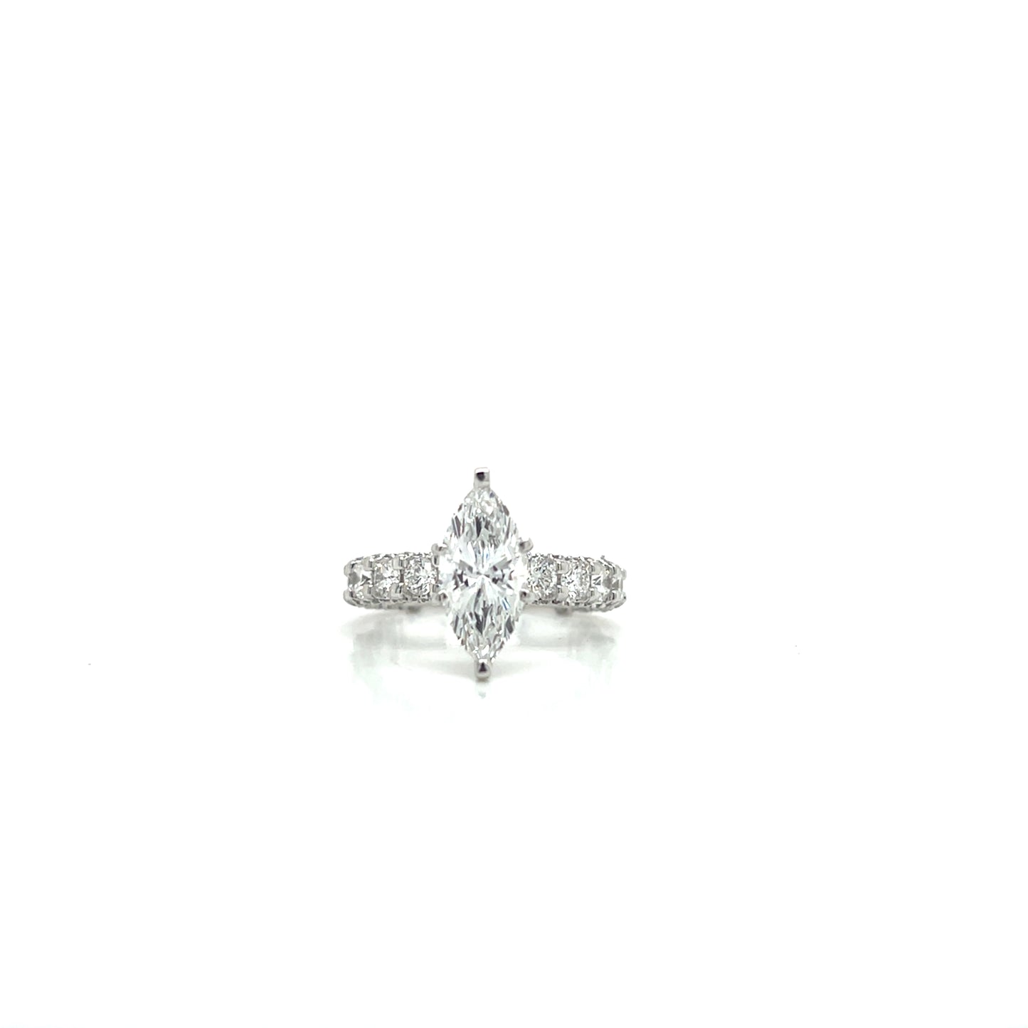 14KW 3.75cttw Lab-Grown Diamond Marquise Ring - 2.00ct F/VS1 IGI Certified