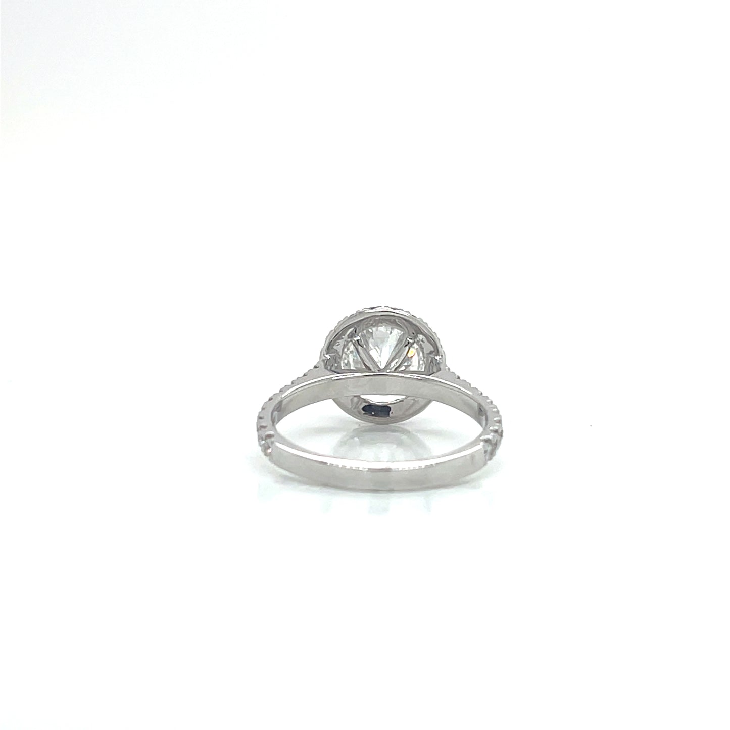 14KW 2.25cttw Lab-Grown Diamond Round Halo Ring - 1.64ct F/VS1 Non Certified