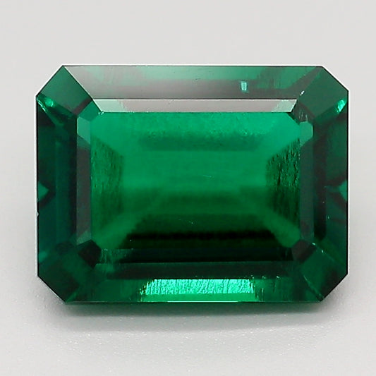 Lab Green Emerald 10x8mm Emerald Cut Lannyte Manmade