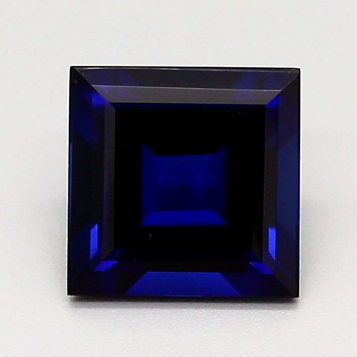 Lab Blue Sapphire Square w/PT Step Cut 10.0mm Lannyte Manmade