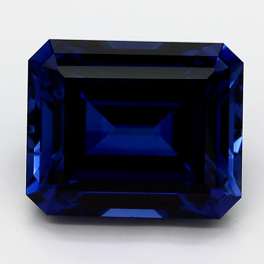 Lab Blue Sapphire Emerald Cut 10x8mm Lannyte Manmade