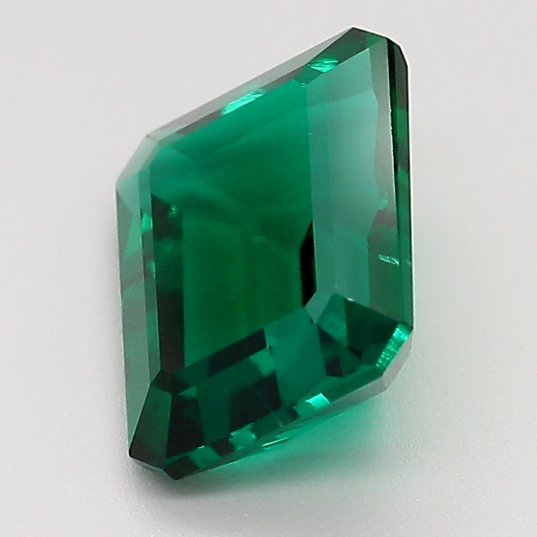 Lab Green Emerald 12x10mm Emerald Cut Lannyte Manmade