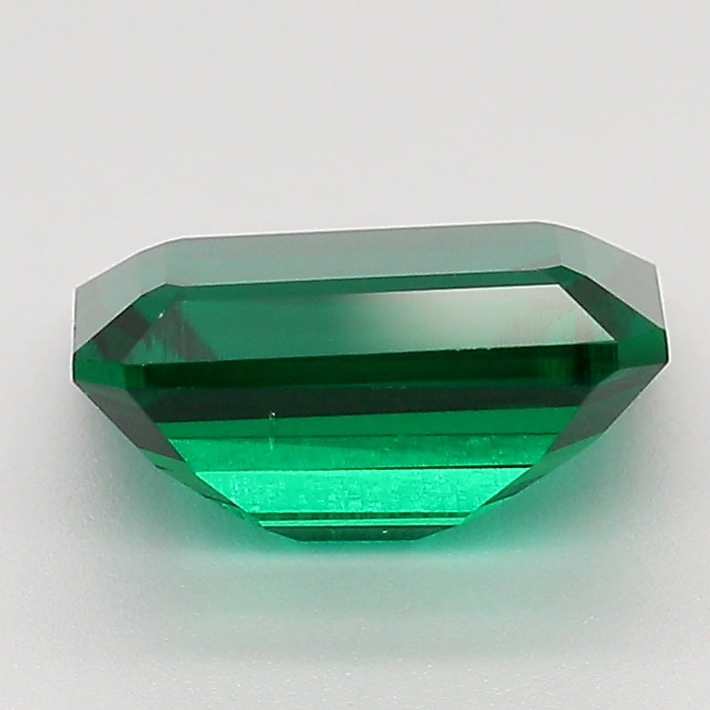 Lab Green Emerald 12x10mm Emerald Cut Lannyte Manmade