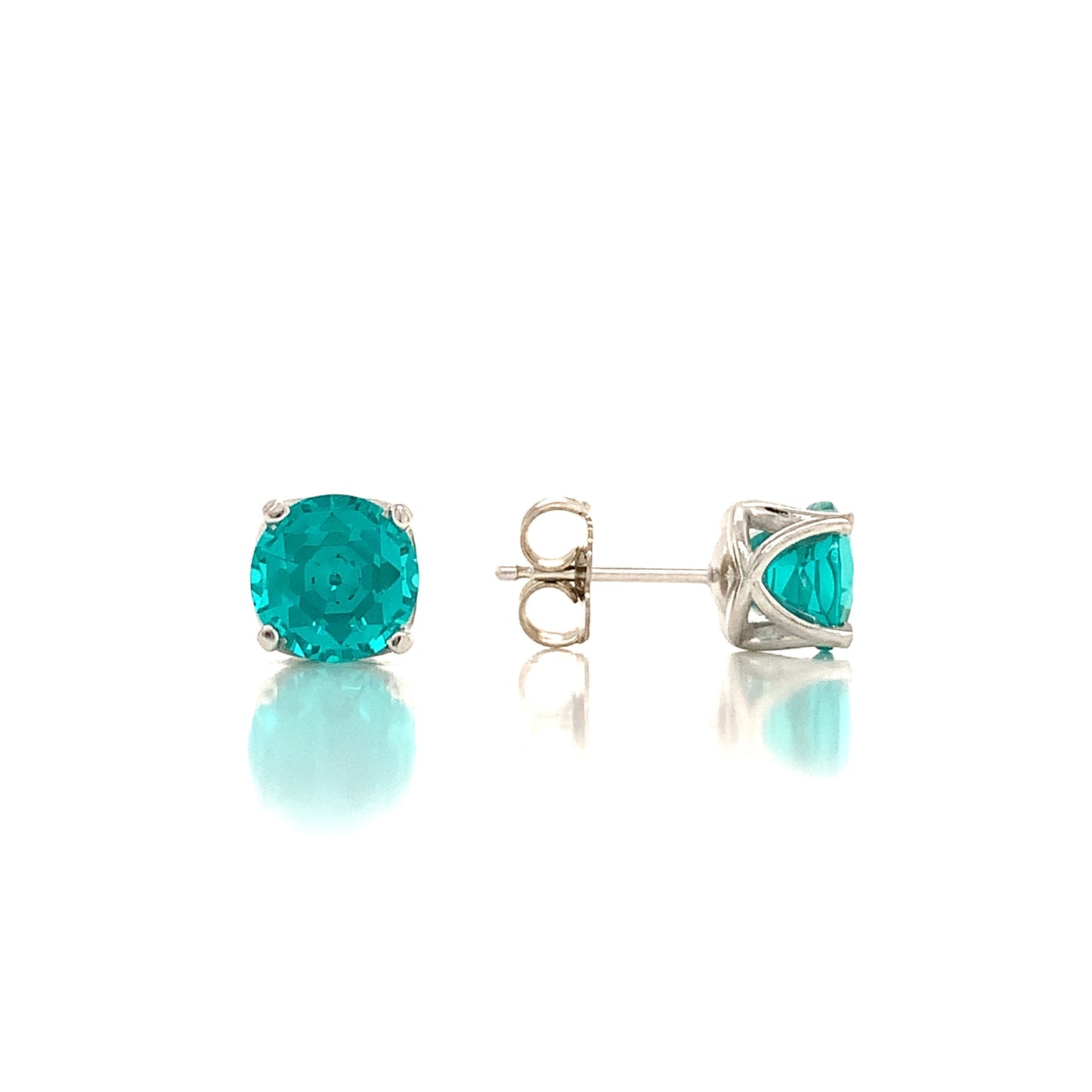 14K Doublet Paraiba Round in Fancy Gold Earring Mountings