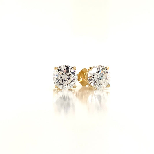 14K Colorless Simulated Diamond 4 Prong Basket Stud Earrings Lannyte